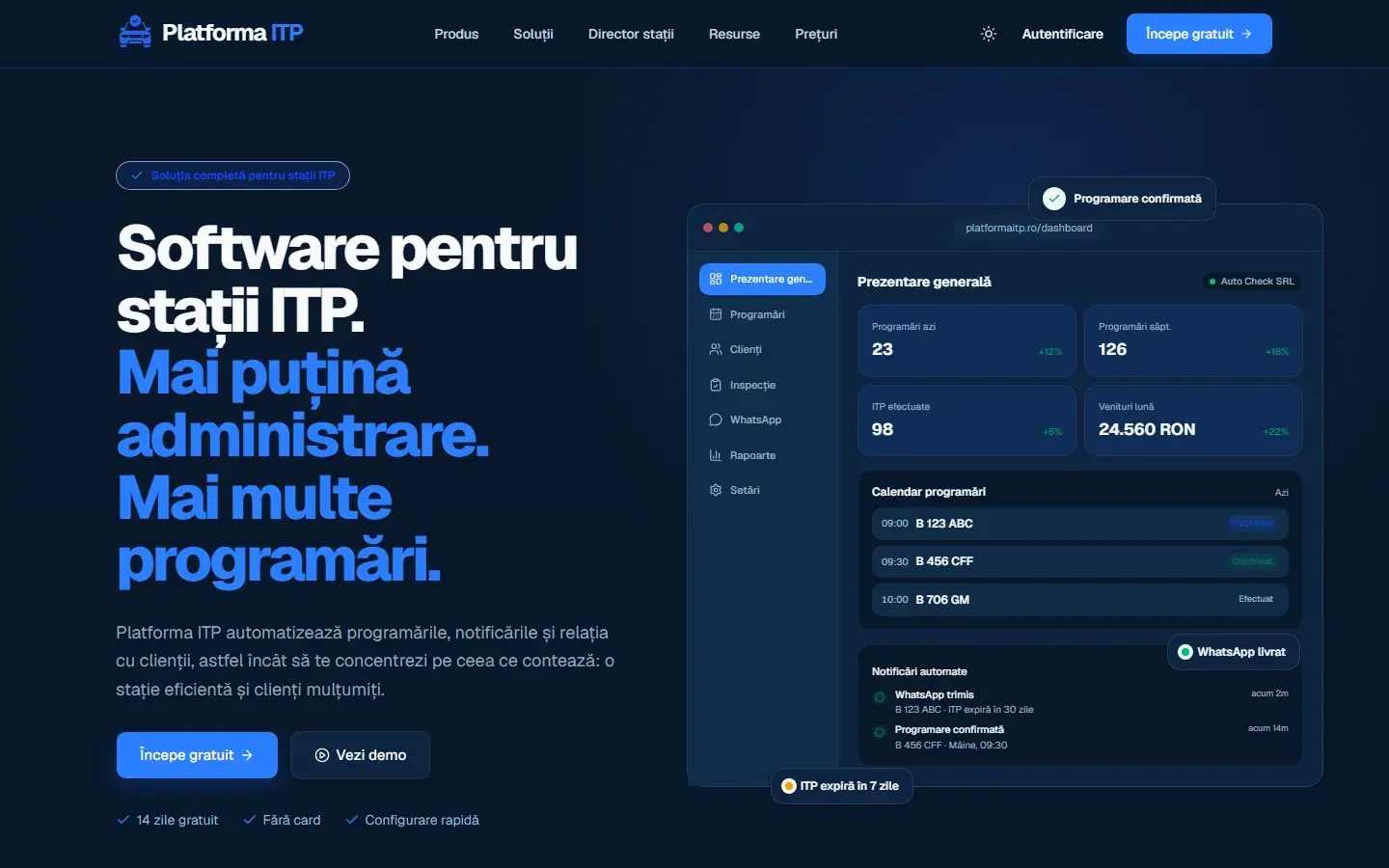 Captură a site-ului platformaitp.ro